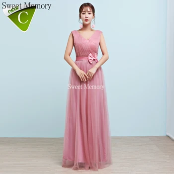J185 4 Stilius Užsakymą Kamėja Rožinė Bridesmaid Dresses Elegantiškas Ilgas Vestuves Suknelė Moterų Plius Dydis Tiulio Skraiste Saldus Atmintis