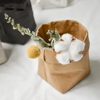 Galima skalbti Kraft Paper Bag Augalų, Gėlių Vazonai, Daugiafunkciniai Namų Saugojimo Krepšys Pakartotinai atsargų #