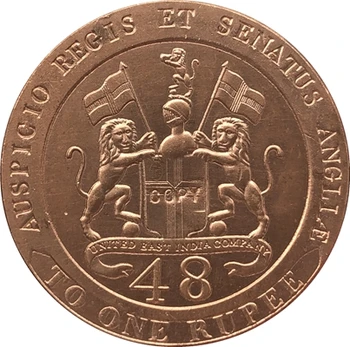 1794 Indija-Britų 1/48 Rupija monetos KOPIJA, 31mm