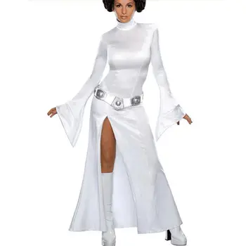 Princesė Leia Kostiumas Leia Organa Solo Cosplay Kostiumų Suaugusiųjų Balta Suknelė Halloween Carnival 