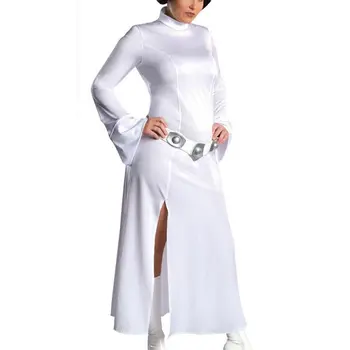 Princesė Leia Kostiumas Leia Organa Solo Cosplay Kostiumų Suaugusiųjų Balta Suknelė Halloween Carnival 