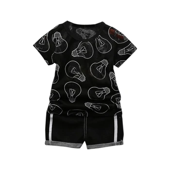 Vasaros Vaikų Berniukų Vaikų marškinėliai+Šortai Short Komplektus Viršūnes Gyvūnų Rinkiniai Rankovėmis Spausdinti Atsitiktinis Palaidinė