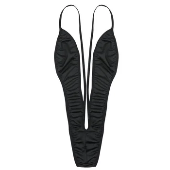 Seksualus Moteriški Teddies Diržas ir G-string Monokini Bikini maudymosi kostiumėlį, Apatiniai Bodysuit vientisas V Sling Ruožas Singlet Bodysuit