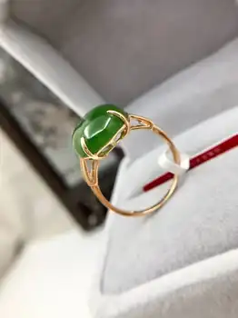 Nekilnojamojo 18K Aukso Žiedas Gamtos Ir Nekilnojamojo Jade Žiedas Akmuo Žiedai