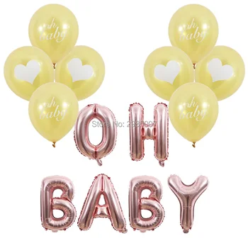 Baby shower balionas oh baby/ its a girl/its a boy spausdintos balionai Lyčių Atskleisti dekoracijos rose gold OH BABY kolbų
