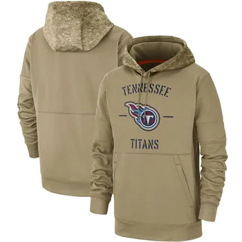 Tenesio valstijoje, Vyrų, Amerikietiškojo futbolo Marškinėlius Titans 2019 Pasveikinti Paslaugų Nuošalė Therma Puloveris Hoodie Tan