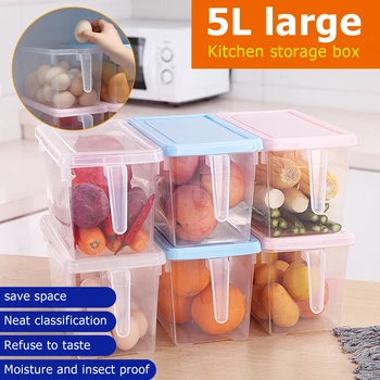 5L Virtuvės Skaidrus talpinimo Grūdai, Pupelės Saugojimo Būti Uždaromos Namų Organizatorius Maisto Konteineris Šaldytuvas Dėžės 2020 m.