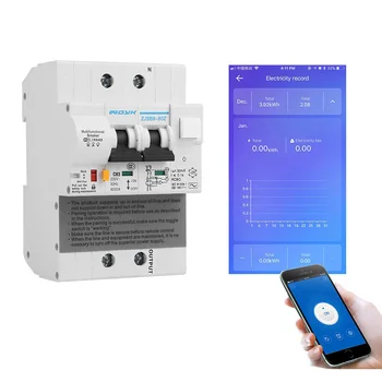 2P eWelink WIFI smart išjungiklių su energetikos kontrolės nuotėkio apsauga, valdymas balsu Alexa 