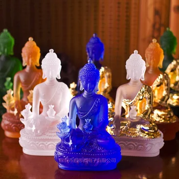 Spalvos glazūra budos statula Bhaisajyaguru pav Bhaisajya Budos statulėlės medicinos Budos bodhisatvos sėkmės