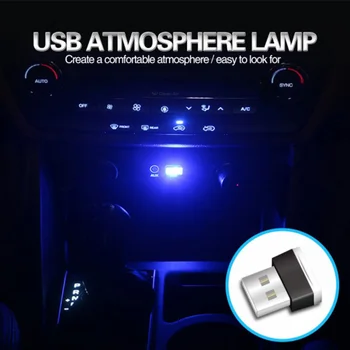 Mini LED Automobilių Šviesos USB Atmosfera Šviesą VW Polo Passat B5, Golf 4 5 6 Jetta Mk6 Tiguan Golfo CrossFox Plius Eos Scirocco