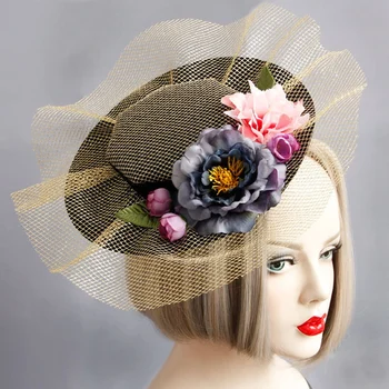 Gothic Lolita Tinklai Pramoginiai Skrybėlę, Žiedų, Plaukų Aksesuarų, Vestuvių Vintage Hat Plaukų Clips