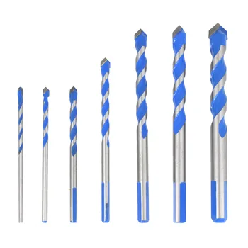Blue Multi-funkcija Trikampis Lydinio Grąžtas 3-12mm Twist Drill Bit Stiklo Gręžimo karūnos, Keramikos Plytelių, Betono, Marmuro