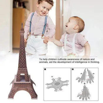Garsaus Pastato 3D Popieriaus Dėlionę Eifelio Bokštas Dėlionės, Žaislų, Surinkimas Suaugusiųjų Dovanos Amatų Modelio Vaikų 
