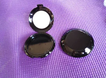 10g juodo plastiko indelyje puodą alavo akių šešėliai konteinerių kompaktiškas milteliai,skaistalai/rouge jar veidrodis sudaro kosmetikos pakuotės
