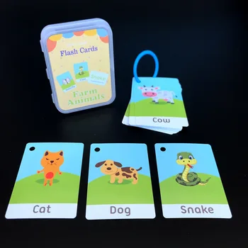 20Pcs anglų kalbos Žodžių vaikams, kurie mokosi kortelė Kišenėje Flash Kortelės, Žaidimo Pradžioje Švietimo įstaiga vaisių gyvūnų oras spalva forma mokymosi