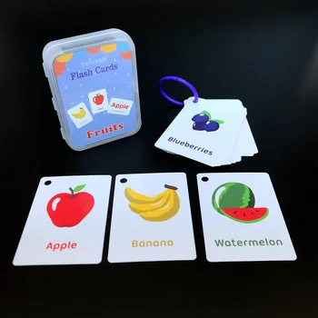 20Pcs anglų kalbos Žodžių vaikams, kurie mokosi kortelė Kišenėje Flash Kortelės, Žaidimo Pradžioje Švietimo įstaiga vaisių gyvūnų oras spalva forma mokymosi
