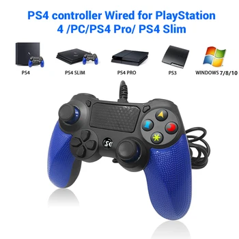 Už PS4 Žaidimas Wired Controller USB Gamepad Kelis Kreiptuką Vibracijos Rankena 1M Kabelis Gamepad iPhone, PC, PS4/PS3/PS2