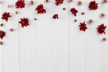 SHENGYONGBAO Meno Audinio Užsakymą Valentino dienos Fotografijos Backdrops Prop Gėlių Rose Mediniai fotostudijos Fono Q191223-12