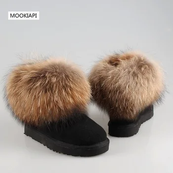 Naujausi aukštos kokybės moteriški sniego batai Europoje 2019, nekilnojamojo avikailio, vilna, nemokamas pristatymas, moterų batai