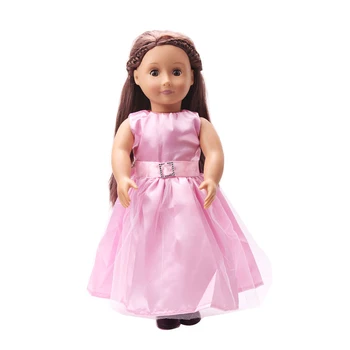 Lėlės clothesPrincess rožinės spalvos vakarinę suknelę žaislas tinka priedai 18 colių Mergina lėlės ir 43 cm baby doll c214