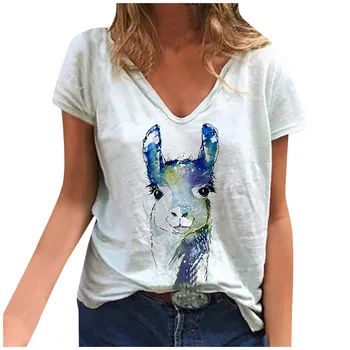 Vintage Marškinėliai Moterims Vasaros Viršūnes Palaidų Gyvūnų Minkštas Priežastinis trumpomis Rankovėmis T-shirt Viršuje Harajuku Kawaii Moterų Drabužiai 2021 Naujas