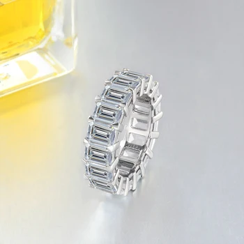 Knobspin 925 Sterlingas Sidabro Sumažinti Vestuvių, Sužadėtuvių Žiedai Moterų 3*5mm Aukštos Anglies Diamond Fine Jewelry Didmeninės