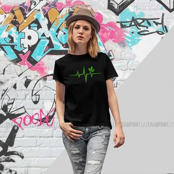 Širdies Veganų T-shirts Moterų Vegetaras Ekologiškų Augalų Marškinėlius 