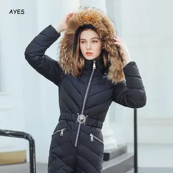 2019 Žiemos Paltai Moterims Mados Tirštėti Moterų Šiltas Hoodie Striukė, Kelnės Sniegu Žemyn Chalatą Ilgomis Rankovėmis Žemyn Kailio + Kelnės Rinkiniai