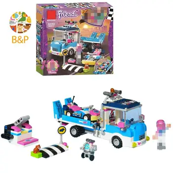 41348 250pcs Mergaičių Draugai Serija Paslaugų ir Priežiūros Sunkvežimio Modelis Plytų Nustatyti Žaislai Vaikams 11036 Kūrimo Bloką Dovana