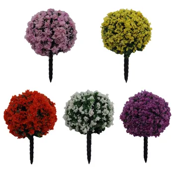Spalvinga gėlių kamuolys medžio micro kraštovaizdžio modelis medžio smėlio lentelė pastato mini pasakų sodas 