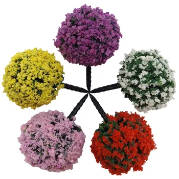 Spalvinga gėlių kamuolys medžio micro kraštovaizdžio modelis medžio smėlio lentelė pastato mini pasakų sodas 