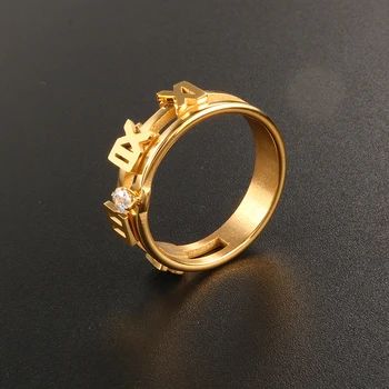 316L Nerūdijančio Plieno Žiedai, Moterų, Vyrų, CZ Šalies Dalyvavimą romėnišką Žiedas Aukso/Juoda Žiedas Prabangos Prekės Papuošalų Dovana