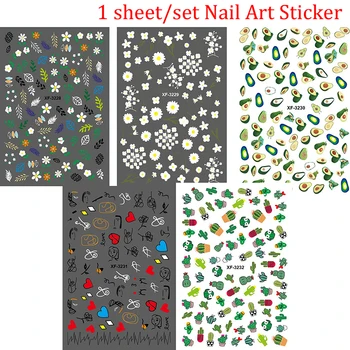 1 lapas Nagų Lipduką Grožio Decal Manikiūro DIY Nail Art Watermark Patarimai Nagų Apdaila
