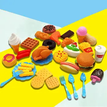 Greito Maisto Playset Mini Hamburgas Bulvytės Hot Dog Ledų, Kolos Maisto Žaislas Vaikams Apsimesti Žaisti Dovana Vaikams