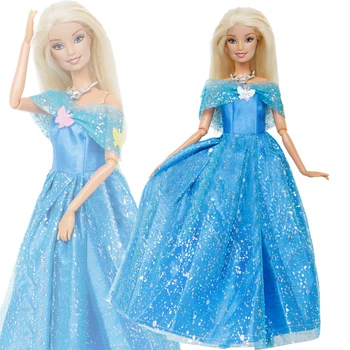 1 Vnt Pasakos Suknelė Princesė Šalies Pažintys Dėvėti Mėlynos spalvos Sijonas, Suknelė Mielas Drugelis Drabužius Barbie Lėlės Priedai Vaikams, Žaislas