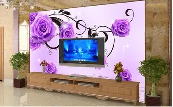 3d Gėlių tapetai užsakymą foto tapetai 3 d TV nustatymas sienos nuotrauka raudonos rožės sėdi kambaryje tapetai apdaila