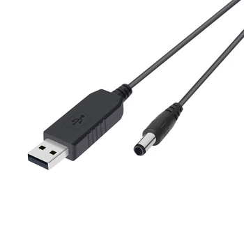 USB DC Konvertuoti Kabelis 5V Įtampos, Žingsnio Iki Kabelių 5.5x2.1mm DC Male 1M Naujas