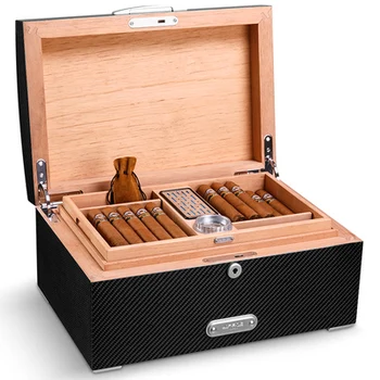 Cigarų Dėžutė Stambūs Kedro Cigarų Drėgmės Lauke Pastovi Temperatūra Lauke Anglies Pluošto Cigarų Langelį，коробка сигар