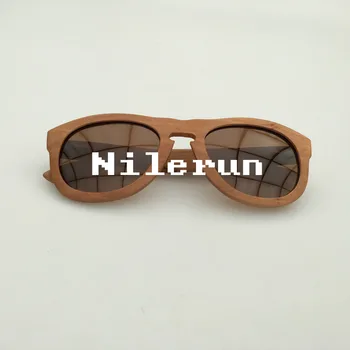 Unisex ovalios, rudos spalvos mediniai akiniai nuo saulės