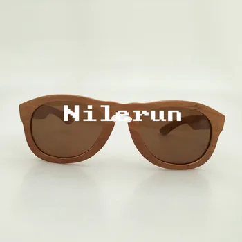 Unisex ovalios, rudos spalvos mediniai akiniai nuo saulės