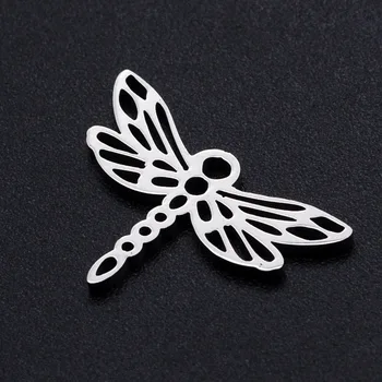 Titano Plieno Tuščiaviduriai Dragonfly Pakabukas Moterų Mados Lazeriu Išpjautas Nerūdijančio Ornamentu Priedai 