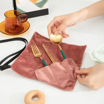Stalo įrankiai grožio, kosmetikos, makiažo pieštukas saugojimo krepšys audinys lazdelės šiaudų šaukštas saugojimo krepšys audinys stalo krepšys