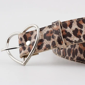 Naujas Brangioji Sagtis Su Reguliuojamu Ponios Prabangos Prekės Leopard Mielas Širdies formos Plonas Diržas Aukštos Kokybės Punk Mados Diržai