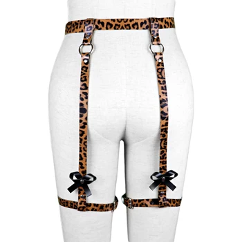 Fullyoung Leopardo Odos Keliaraištis Diržas Sekso Kojų Diržai Dirželis Nuotakos Diržus Moterims, moteriškas apatinis Trikotažas, Seksualus Suspender Erotika Nelaisvėje