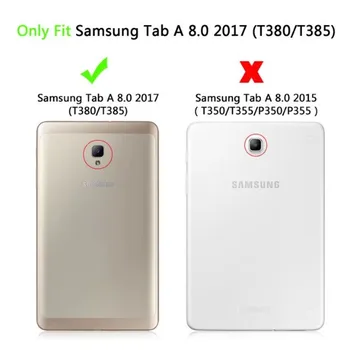 Mados Animacinių filmų Pelėda Case For Samsung Galaxy Tab 8.0 2017 T380 T385 SM-T385 Padengti Tablet Smart Stovėti TPU+PU Odos Apvalkalas