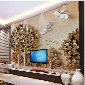 Klasikinės tapybos tapetai Peizažas paramos tapetai, TV foną, sienos dekoratyvinis dažymas kambarį freskos