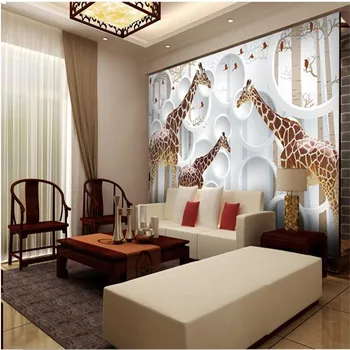 Beibehang Užsakymą Tapetai Žirafa, TV Foną Šiuolaikinės Kontinentinės 3D Namų Dekoratyviniai Paveikslai