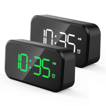 Elektroninis Žadintuvas Veidrodėliai Skaitmeninis LED Laikrodis-Žadintuvas Naktį, Šviesos, Skaitmeninis Laikrodis, Su USB Įkrovimo 5 Colių Garsas Žadintuvas