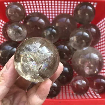 Didmeninė natūralus dūminis kvarcas crystal ball sferoje, namų dekoro