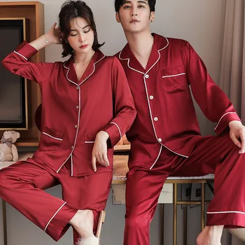Pora Prabangių Pajama Tiktų Juoda Satino Pižamos Rinkiniai Sleepwear Pijama Naktį Tiktų Vyrų Ir Moterų Laisvalaikio Namuose Drabužiai